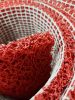Lábtörlő, spagetti szerű, piros, 120 cm széles tekercs