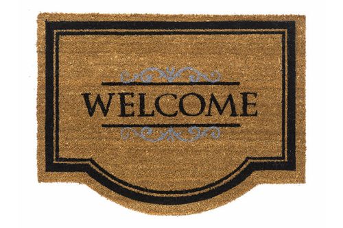 Lábtörlő, kókusz, "Coco Classic" Welcome, natúr, 60x80 cm