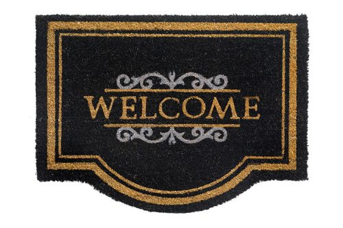 Lábtörlő, kókusz, "Coco Classic" Welcome, fekete, 60x80cm