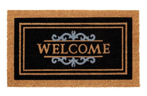 Lábtörlő, kókusz, "Coco Classic" Welcome, fekete, 40x70 cm