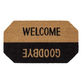   Lábtörlő, kókusz, nyomtatott mintás, "Ruco-WelcomeGoodbye" 40x70cm