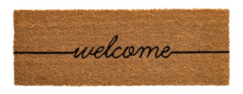 Lábtörlő, kókusz, WELCOME, barna, 26x75 cm