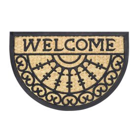   Lábtörlő, kókusz+gumi,  strapabíró "Boucara-Welcome" 40x60cm félkör 