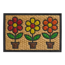   Lábtörlő, kókusz+gumi, strapabíró "Boucara-Flower" 40x60cm