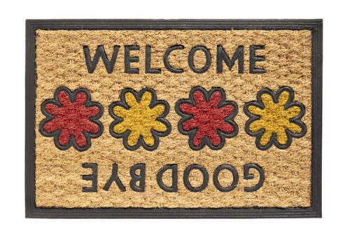Lábtörlő, kókusz+gumi, strapabíró "Boucara-Welcome" 40x60cm