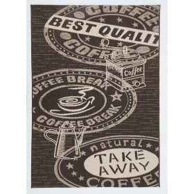 COFFEE szőnyeg, síkszövött, barna, konyhai, 80x150