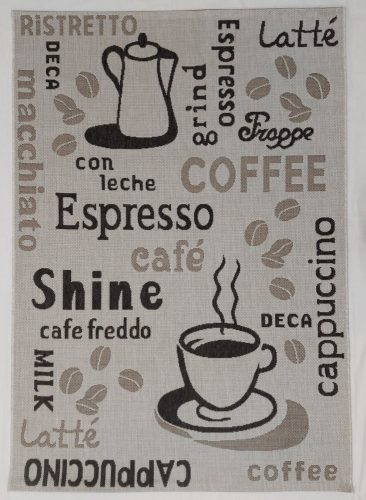 COFFEE szőnyeg, síkszövött, szürke, konyhai, 80x200