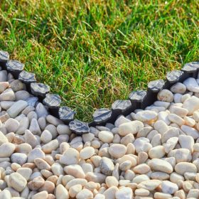   BARRIER, leszúrható dekoratív ágyásszegély, kő stílus, 77 x 12,5 cm, fekete