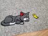 Lábtörlő, filc, "Flocky-Cat" 40x60cm