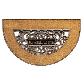   Különleges kókusz lábtörlő, "Mathara-Natural" 45x75cm félkör