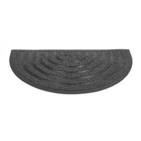   Lábtörlő, bordázott, "Bellini" antracit, 45x75cm félkör