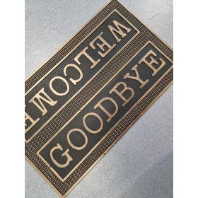   Modern gumi lábtörlő "Diamo-Welcome-Goodbye", 45x75cm