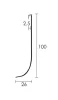 Hohlkehl pvc profil, 250cm hosszú, 10cm magas, fehér