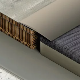   Öntapadós 40mm "lencse" burkolatváltó, alumínium, 90cm, pezsgő