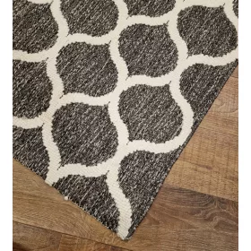   Boucle bel-,kültéri szőnyeg, síkszövött, puha, fekete, 80x150cm