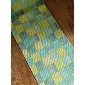   Csúszásmentes fürdőszobai futószőnyeg tekercs, kádkilépő, zöld kockás, 65cm széles