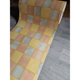   Csúszásmentes fürdőszobai futószőnyeg tekercs, kádkilépő, sárga kockás, 65cm széles