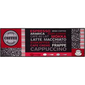 Konyhai futószőnyeg, pamut hátoldallal, piros, 50x150