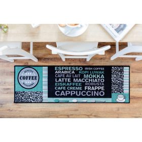 Konyhai futószőnyeg, pamut hátoldallal, kék, 50x150