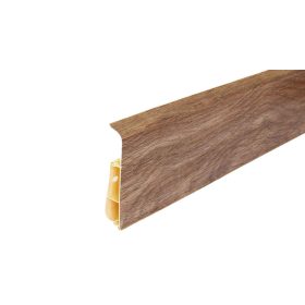   Műanyag szegőléc kábelcsatornával, 250cm, 75mm magas, "LIMA" - Polish tölgy