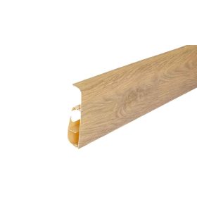   Műanyag szegőléc kábelcsatornával, 250cm, 75mm magas, "LIMA" - Bourbon tölgy