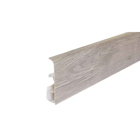   Műanyag szegőléc kábelcsatornával, 250cm, 75mm magas, "LIMA" - Amber tölgy