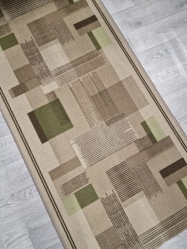 LISA modern bézs-zöld futószőnyeg, 80cm széles