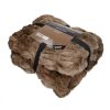 Luxus műszőrme takaró, pihe-puha, barna, 150x200cm