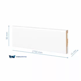   Fehér szegélyléc, "Amerikai design", 90mm magas, 275cm (M90)