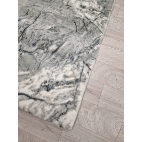  MARBLE márvány mintás puha szőnyeg, hosszú szálú, szürke, 80x150cm