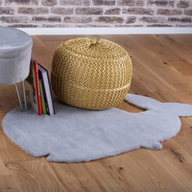   Mosható gyerekszőnyeg, Bálna, pihe-puha, szürke, 114x66cm