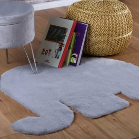   Mosható gyerekszőnyeg, Elefánt, pihe-puha, szürke, 99x76cm