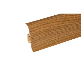   Műanyag szegőléc kábelcsatornával, 250cm, 56mm magas "NGF" - Sötét tölgy