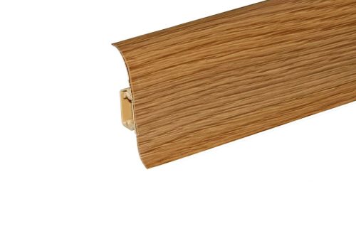 Műanyag szegőléc kábelcsatornával, 250cm, 56mm magas "NGF" - Sötét tölgy