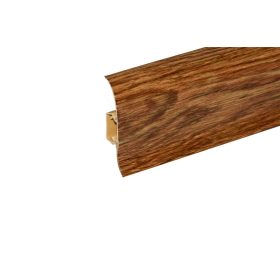   Műanyag szegőléc kábelcsatornával, 250cm, 56mm magas "NGF" - Öreg tölgy