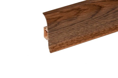 Műanyag szegőléc kábelcsatornával, 250cm, 56mm magas "NGF" - Burbon tölgy