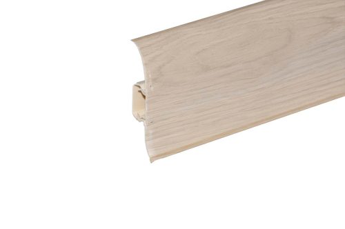 Műanyag szegőléc kábelcsatornával, 250cm, 56mm magas "NGF" - Polamy tölgy