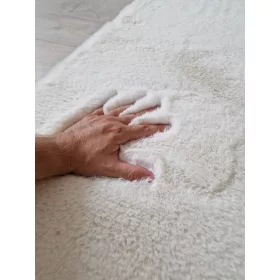 RABBIT pihe-puha szőnyeg, hosszú szálú, fehér, 60x110cm