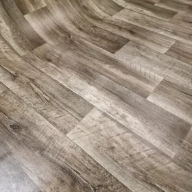   Tekercses vinyl (PVC), "KNOX" barna-szürke, fa mintás,230x400 végdarab