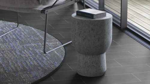 Tekercses vinyl (PVC), "MELBOURNE" antracit csempe mintás, 400cm