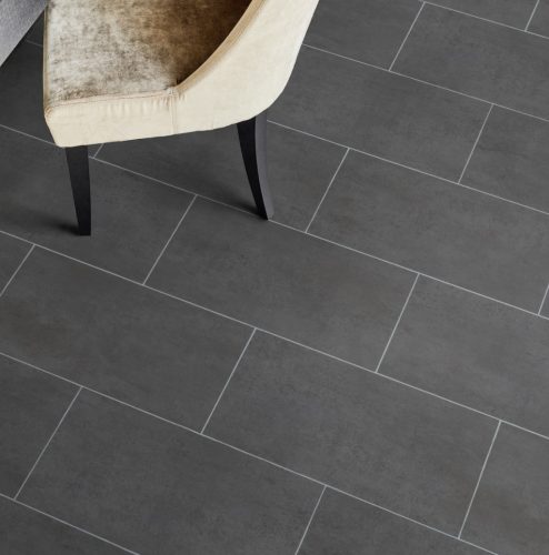 Tekercses vinyl (PVC), "MELBOURNE" antracit csempe mintás, 400cm