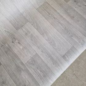   Tekercses vinyl (PVC) VÉGDARAB, "SWAN-SOFT" szürke, fa mintás