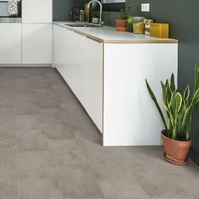   Tekercses vinyl (PVC) filc hátoldallal, "AMALFI" szürke, csempe mintás, 200cm