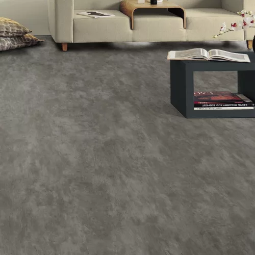 Tekercses vinyl (PVC), közületi, "STYLISH" sötét szürke beton mintás, 200cm