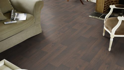 Tekercses vinyl (PVC), "AMBOISE" csokoládé tölgy, fa mintás, 400cm
