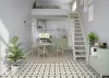 Tekercses vinyl (PVC), "CASTILLO" carbon, vintage-mediterrán, csempe mintás, 400cm