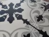 Tekercses vinyl (PVC), "CASTILLO" carbon, vintage-mediterrán, csempe mintás, 400cm