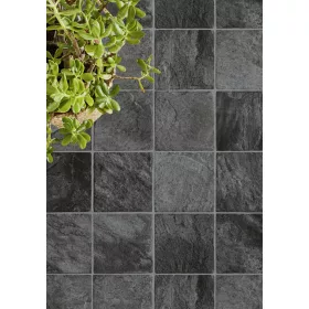   Tekercses vinyl (PVC), "GRANIT" antracit csempe mintás, 200cm