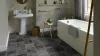 Tekercses vinyl (PVC), "GRANIT" antracit csempe mintás, 400cm
