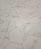Tekercses vinyl (PVC), "MARBLE BIANCO" gold, modern, hexagon csempe mintás, 300cm